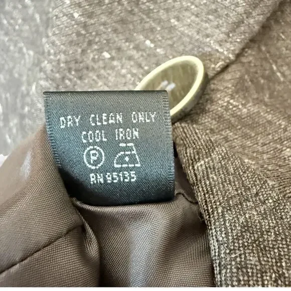 LAFAYETTE 148 NEW YORK Blazer Brown Tweed Hemp Wool Old Money 8 Pet Quiet Luxury - Picture 7 of 8